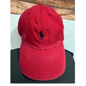 VINTAGE POLO RALPH LAUREN Baseball Hat Red Adjustable
